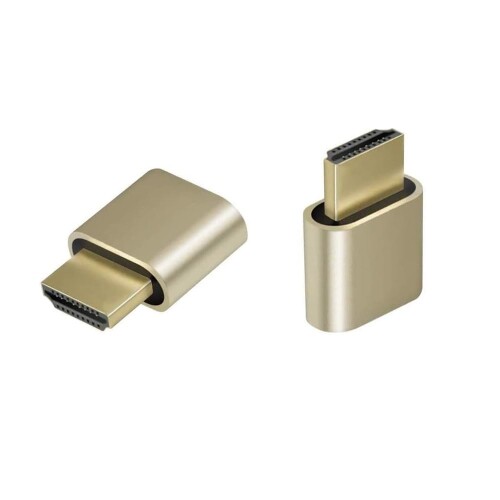 ADWITS 2 パック HDMIバーチャル ディスプレイ HDMI エミュレータ HDMIダミープラグ DDC EDIDエミュレーター 4K@60HZ (HDMI)-ゴールド
