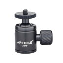 ARTCISE 19mmボール 小型 自由雲台 1/4インチネジ 軽量 CNC加工 アルミ合金 ミニ 三脚ヘッド 360度回転可能 パノラマ カメラ雲台 ライトスタンドDSLRカメラ ビデオカメラ等に対応 耐荷重 3キロ