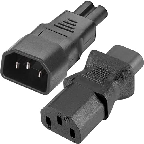 Xiatiaosann 3ピン-2ピン変換電源プラグ コネクタ IEC C14 (オス) - C7メガネプラグ(メス)アダプタ C8 (オス) - C13(メス...