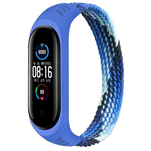 (Leishouer) コンパチブル Xiaomi Mi Band 7 6 5 Mi Band 4 3 バンド ナイロン編組ブレスレット弾性 リ..