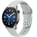 (Vancle) 22mm バンド for Amazfit GTR 47mm / GTR 2 / GTR 2e / GTR 3 / GTR3 Pro/GTR 4 / Stratos 3 / Stratos 2, 新しいシリコン製ハンド 交換ベルト 柔らかい シリコンバンド 調節可能 (グレー)