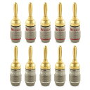 Nakamichi FanLock Excel シリーズ 24k 金メッキ バナナプラグ 10 AWG - 18 AWG ゲージ サイズ 4mm スピーカー ア...