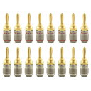 Nakamichi FanLock Excel シリーズ 24k 金メッキ バナナプラグ 10 AWG - 18 AWG ゲージ サイズ 4mm スピーカー ア...