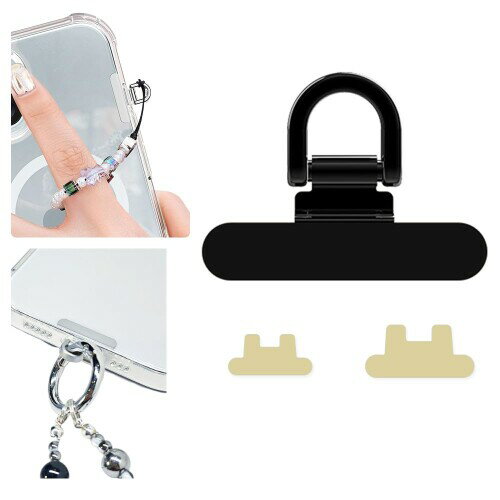 スマホ 金属ミニストラップホルダー320度回転 極薄0.2mm 浮きにくい曲がれ設計ステンレス製 金属製タグ..