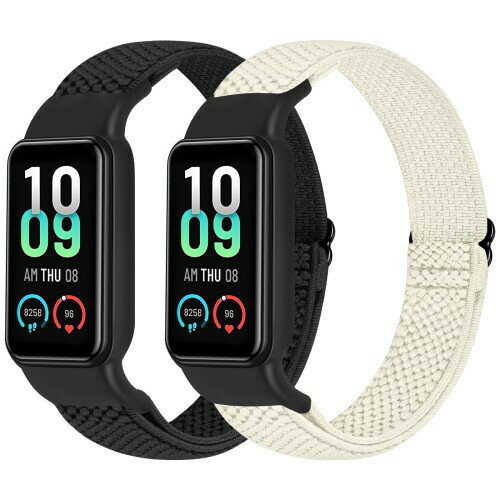 (Onetmpre) ナイロン弾性バンドはAmazfit Band 7と互換性があり、柔らかく快適で、男性と女性に適した調整可能なナイロン弾性バンド
