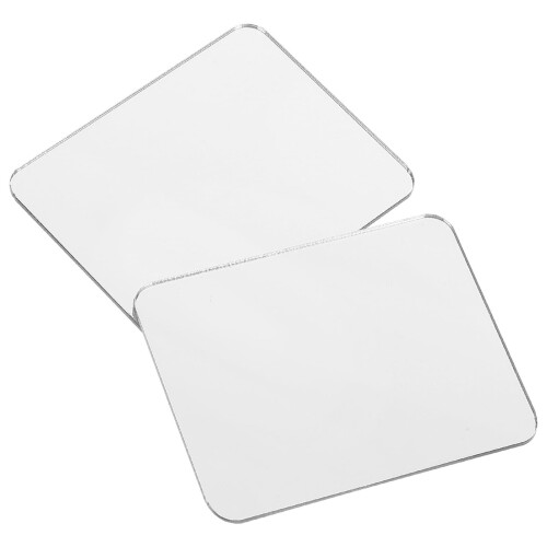 HOMSFOU ミラー デカール スマホ用、 2枚 長方形 貼り付け メイクアップ アップ ミラー バック 電話 チャーム 粘着 アクリル ステッカー 用 電話 ケース 40*50Mm