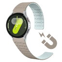 (LanQii) バンド 用の Samsung Galaxy Watch 7/6/5/4 (40mm 44mm)/Samsung Galaxy Watch FE/Galaxy Watch 6 Classic (43mm 47mm) 対応 シリコーン 磁気ストラップ バンド 柔軟 軽量 防水 カーキ