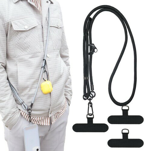 (Manfukuya) スマホショルダー携帯 ストラップ 直径約8mm 長さ約160cm スマホ ストラップ 斜めがけ 肩..