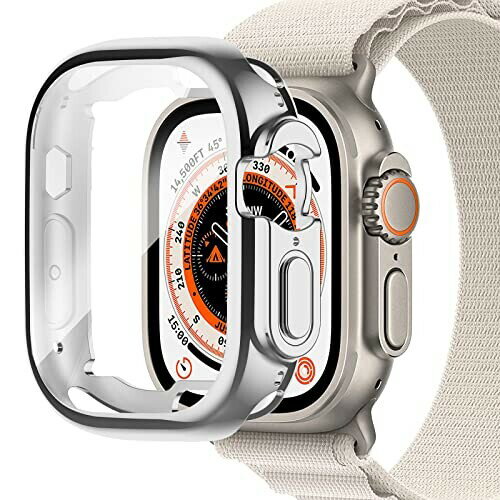 Miimall汎用Apple Watch Ultra 49mm 2022保護ケース ソフトフイルム アップルウォッチシリーズ Ultra 49mm落下防止 全面保護 超軽量 耐衝撃 脱着簡単 カバー Apple Watch 49mm 保護カバー(シルバー)