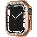 MiimallApple Watch Series 8/7 41mm 専用ケース ラインストーン お洒落 傷防止 超簿軽量 PC材質 アップルウォッチ 7 41mm カバー 衝撃吸収 装着簡単 Apple Watch 7 ケース(41mm|ローズゴールド)(2)