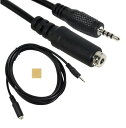 Sound Wave 2.5mm ステレオ イヤホンケーブル 1.5M ブラック F.Wave オリ ジナル レザー調 MicroFiber お手入れクロス付 4P2.5延長 (1.5M) オス メス