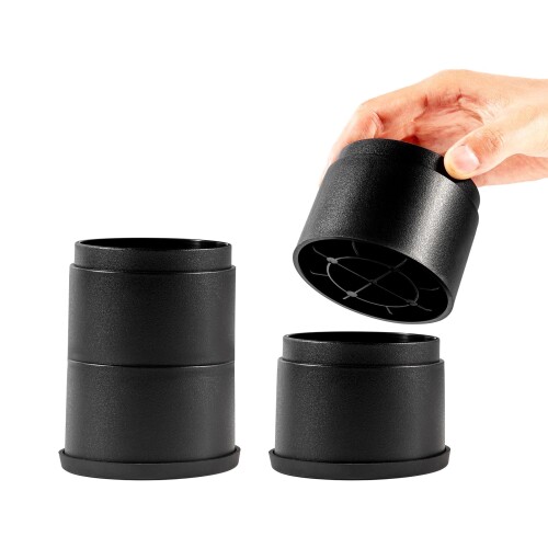 継ぎ脚 高さ調整脚 継足 底上げ 延長脚 アジャスター ベッド・テーブル・ソファ・机・こたつ 高さを上げる足 テーブル脚台 洗濯機台 暖房器具 (耐荷重1000kg) 丸型 ブラック 高さ5.3cm 重