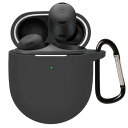 BUITFOU Pixel Buds Pro ケース Google Pixel Buds Pro 保護カバー Pixel Buds Pro ケース 柔らかい シリコン製 落下防止 キズ防止 耐衝撃 防塵 軽量 装着充電可能 カラビナ付き 紛失防止(ブラック)