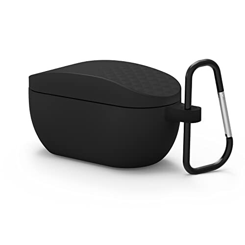 Geekria シリコン カバー 互換性 カバー JBL Wave 100TWS, VIBE 100 対応 True Wireless Earbuds 充電ケース充電ケースカバー 外装カバー キーホルダーフック付き、充電ポートアクセス可能 (Black)