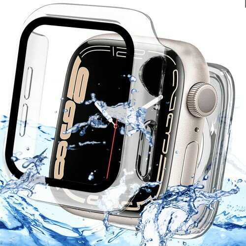 Miimall対応 Apple Watch Series 8 45mm/7 45mm ケース 本体を全面保護 アップルウォッチ8 2022 3in1 背面カバー ガラスフイルム 側面カバー 防曇 新型ケース スポーツ お風呂Apple Watch 7 防水ケース フイ