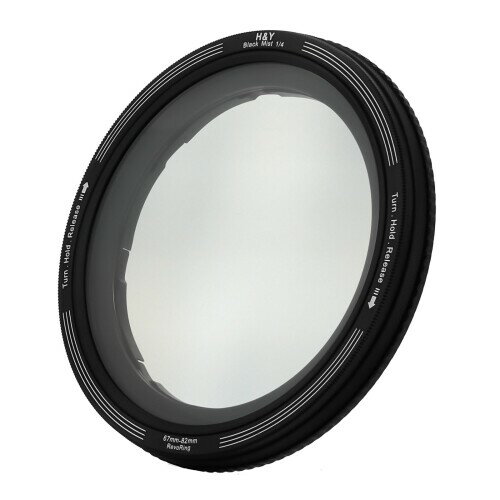 楽天まばし商店H&Y ブラックミスト 46-62mm REVORING Black Mist 1/4 レボリング 可変ステップアップリング付 ブラックミスト 1/4 フィルター径 46mm 49mm 52mm 55mm 58mm 62mm 対応 帯電防止 防汚 撥水 防傷 RB4-62