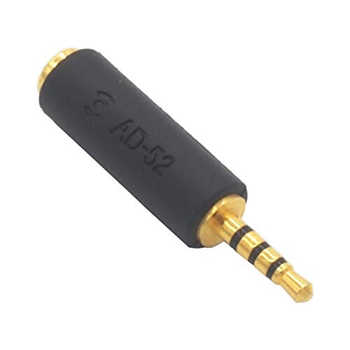 オーディオファン ステレオ変換コネクター 2.5mmミニミニプラグ - 3.5mmミニジャック 金メッキ ストレート変換 ブラック AD-52
