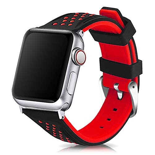 コンパチブル Apple Watch 交換用ラバーベルト 41mm/40mm/38mm 49mm/45mm/44mm/42mm iWatch Series 8/7/6/5/4/3 Ultra/SE 潜水用防水防汗腕時計 シリコンバンド ゴムストラップ ウレタン スポーツ 男女通用 (41mm/4