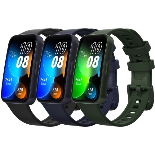 (Suoman) for Huawei Band 10/9/8バンド(3件)、ソフトシリコン素材ファーウェイ Band 10/9/8交換バンド-黒+青+緑