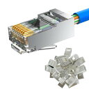 MOGOOD Cat 6A RJ45モジュラープラグ 20個、シールド(STP)外部接地コネクタ、ソリッドまたはツイストS/FTPイーサネットケーブルに適してい...