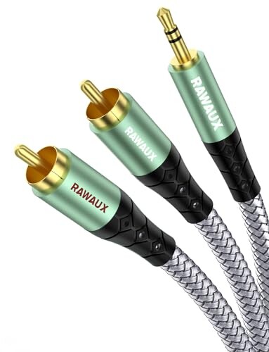 RAWAUX RCA to 3.5mmケーブル 3.5mm オス to 2RCAオス ステレオオーディオケーブル フォノ to 3.5mmジャック コード 赤白 Aux Yアダプター ケーブル テレビ スマートフォン MP3プレーヤー ホームシネマ