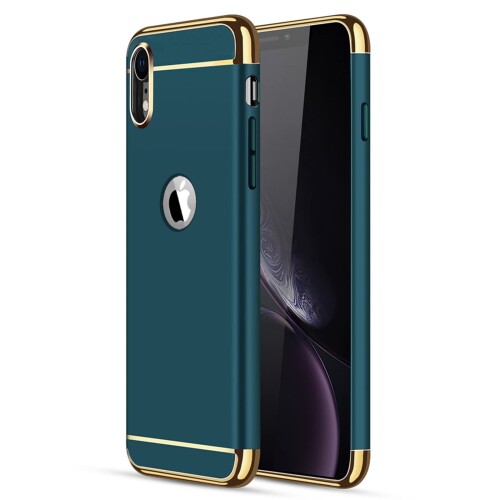 JMSQYU iPhone Xr P[X, 3 in 1EgXn[hP[XAApple iPhone Xr pGNgv[gt[t~ߕیP[X-Green