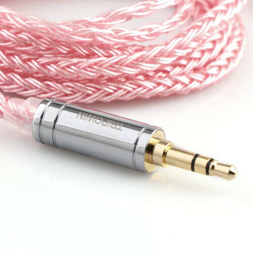 TRIPOWIN Zonie 16 コアー銀メッキケーブル＆SPCHIFIイヤホンアップグレードケーブル (3.5mm-QDC, ピンク)