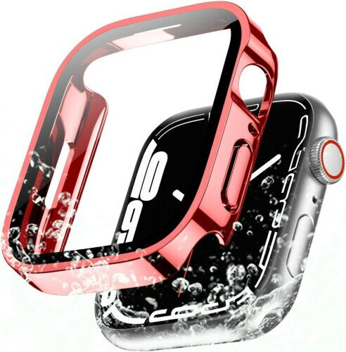 アップルウォッチ カバー 防水 ケース 保護 カバー apple watch 6 5 4 se 44mm 赤 レッド メタル rd-mt..