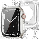 Zumyzu for Apple Watch 防水ケース 2 in 1 前後の保護 アップウォッチ カバー Apple Watch Series 9 8 7 対応 41mm PC+ガラス素材 装着簡単 脱落しやすい 耐衝撃 iWatch 41mm クリア(2)