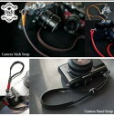 (Deff) ディーフ (高級レザー ハンドメイド) (Indi) Camera Neck Strap ブラック×グレー
