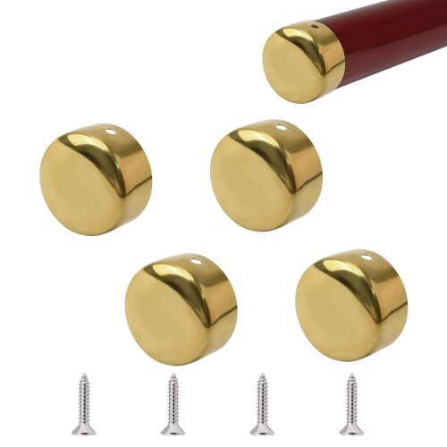 UFURMATE ゴールド 手すりエンドキャップ, 4 セット 50mm 直径 ステンレス鋼手すりキャップ