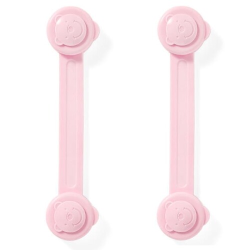 家具転倒防止 地震対策 ストッパー 取り付けは簡単 転倒防止 ベルト 穴あけ不要 長さ調整が可能 食器棚 本棚 家具 固定 耐震 ベルト 粘着 転倒防止器具 (ピンク, 2パック)