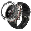 amazfit falconケース、ラムショーに対応強化ガラス製スクリーンプロテクター付きハードpcケースamazfit falconミリタリースマートウォッチに対応(ガラスケース クリア) (グラスケース クリア)(2)
