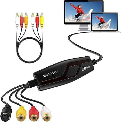 VHSデジタルビデオキャプチャ、RCA HDMIコンバータ、USB2.0ビデオキャプチャボード、HDMI接続ケーブル付き、テレビ/コンピュータ/PS3/セットトップボックス/Xbox VHSレコーダー/ブルーレイDVDプ
