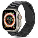 コンパチブル Apple Watch バンド Ultra 49mm プレミアムステンレススチールメタル交換バンド Apple Watch Ultra2 Ultra (49mm) 用 (黒)