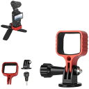 LINGHUANG DJI OSMO POCKET3用拡張マウント 三脚マウントアダプター& 1/4インチネジ穴付き 取り付けたまま充電可能 OSMO Pocket 3 フレーム 固定用ブラケットdji pocket 3アクセサリー対応 (赤)(2)