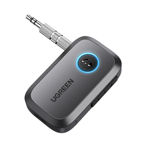 UGREEN 5.3 Bluetooth レシーバー 3.5mm 受信機 SBC/AAC 車載/AUX/iPhone/Android カーオーディオ/コンポ/スマホ/タブレットに対応 type-C充電 充電しながら使用 通信距離15M グレー