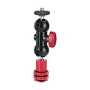 CAMVATE 360°回転ボールヘッドホルダー 1/4インチ-20ネジマウント付き + カメラホットシューマウント(レッド) デジタル一眼レフカメラモニター用 - 3068