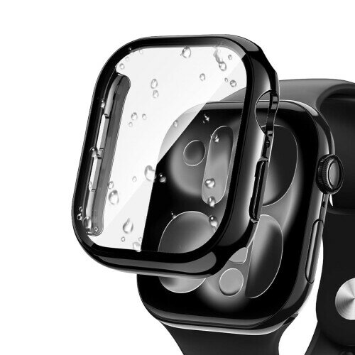 For Apple Watch Series 11（2025）/10（2024） 46mm用 ケース ガラスフィルム 一体型 Apple Watch Series 11/10保護カバー 防水 PC素材 硬度9H強化ガラス 全面保護 耐衝撃 軽量 高透過率 高タッチ感度 指紋防