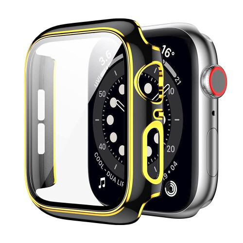アップルウォッチ カバー apple watch ケース 保護 Pellforia ブラック 黒 × 金 ゴールド 42mm 3 2 1