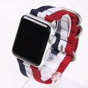 Airself Apple Watch 対応ベルト コンパチブル 時計バンド NATOベルト アップルウォッチ交換ストラップ iWatch 38mm 40mm 41mm 42mm 44mm 45mm Watch Series 6/SE/5/4/3/2/1に対応 (38mm/40mm/41mm, レッド×ホワイト×ネ(2)