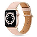 コンパチブルAppleWatchバンド41mm 38mm 40mm、本革の女性用交換用ストラップはApple Watch シリーズ8 / 7 / 6 / 5 / 4 / 3 / 2 / 1 / SE に対応(ピンクバンド+ローズゴールドアダプター)