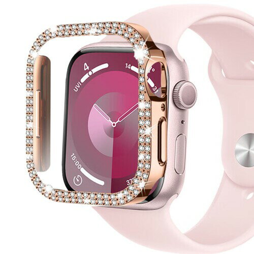 CIOODDW for アップルウォッチ カバー 40mm 41mm 42mm 44mm 45mm 46mm 49mm キラキラ 超簿軽量 耐衝撃 100%?敏度 96? 金属 ダブルダイヤモンド 飾りフレーム apple watch カバー Series ultra 3/2/1 /11/10/9/8/7/SE3/