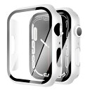 YUGYUG 対応 アップルウォッチ カバー Series SE2/SE/6/5/4 アップルウォッチ ケース PC素材 Apple Watch ケース ガラスフィルム 一体型 日本旭硝子材 二重構造 Apple Watch カバー 全面保護 強化ガラス