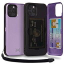 TORU CX PRO iPhone 12/12 Pro ケース カード 紫の 収納背面 3枚 カード入れ カバ- (ストラップ, ミラー 含ま) - アイフォン12 Pro 用 / アイフォン12 用 - ラベンダー