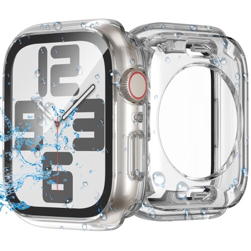 Zswhuinmhsy Apple Watch ケース Series 9 8 7 対応 45mm iWatch 2 in 1 前後の保護カバー アップルウォッチ防水360°全面保護ケース高透過率耐衝撃装着簡単脱落 指紋防止