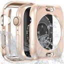 (Sunhel) コンパチブル Apple Watch アップルウォッチ ケース 2-in-1 防水ケース 対応 AppleWatch SE/SE2 Series 10/9/8/7/6/5/4 全面保護カバー 耐衝撃 軽量 脱着簡単(ローズゴールド,44mm)