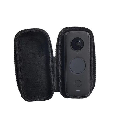 For Insta360 X5 保護ケース 落下防止 ポータブル小型収納バッグ 耐衝撃 防塵 防汚 防振 軽量設計 全面保護用ミニカメラバッグ Insta360 X4 防汚保護カバー(ブラック)