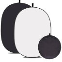 5 x3.3フィート(1.5 m X1m) 黒と白を合わせた、Muslin綿(コットン)黒と白両面折り畳み可能、携帯式レフ板(リフレクター)、キャリーバッグ