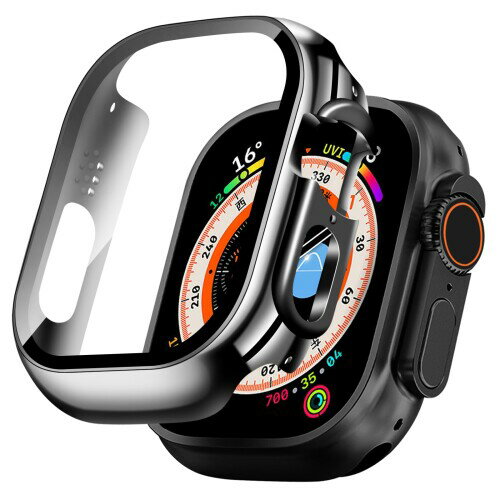 TEMEDO 対応 アップルウォッチ カバー Ultra 3/2/1 Apple Watch ケース PC素材 メッキ加工 Apple Watch カバー ガラスフィルム 一体型 アップルウォッチ ケース 全面保護 高耐久 高透過率 装着簡?(49mm